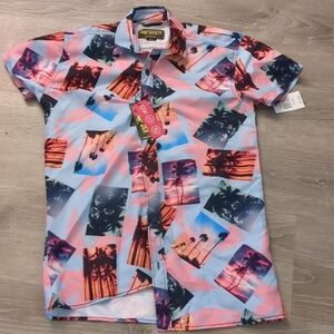 Surf society button down short sleeve shirt size small